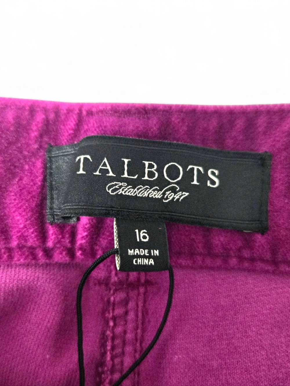 Talbots Velvet Jeans/pants, Fushia 16 - Picture 3 of 14